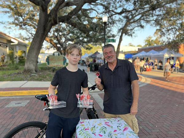 Young Entrepreneur and Safety Harbor Middle school student Johnny worked for two months on making candy and has been selling it at the Third Friday event in Safety Harbor.
